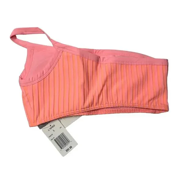 L*SPACE Axel Bikini Top Crystal Pink Lemon Drop One Shoulder Pullover Large NEW - Picture 6 of 8